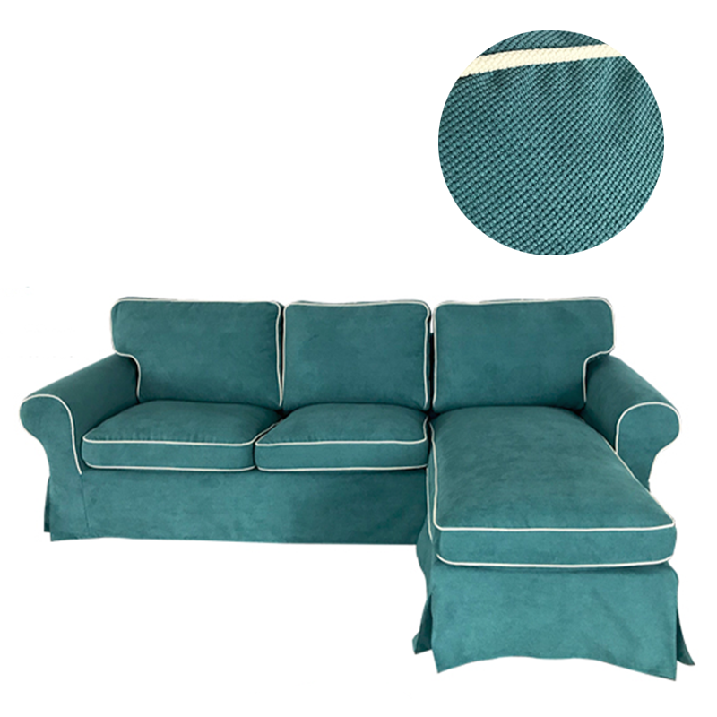 Housse canapé d'angle IKEA EKTORP méridienne - Velours strié renforcé anti griffes