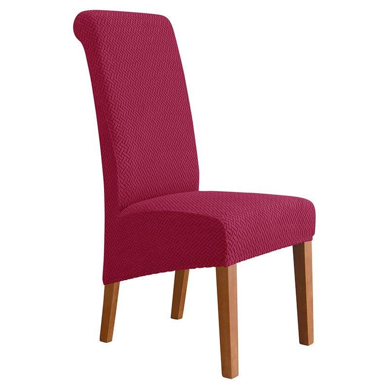 Housses de chaises hautes velours damassé bordeaux