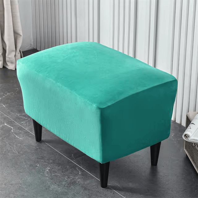 Repose-pieds ikea velours turquoise