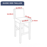 Guide des tailles housse tabouret de bar
