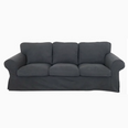Housse canapé IKEA EKTORP velours strié renforcé gris foncé