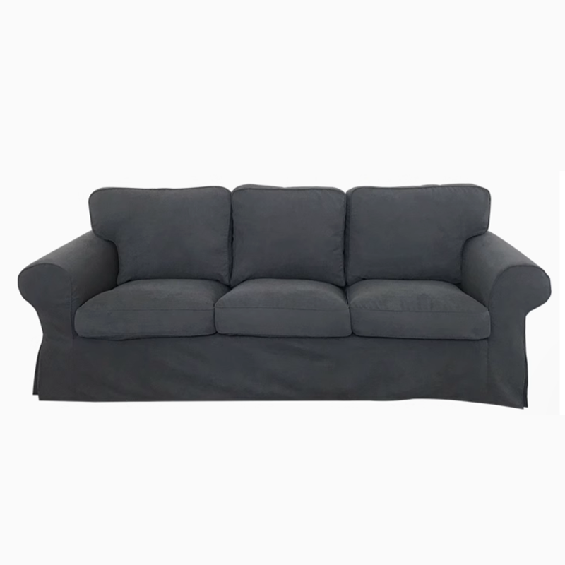 Housse canapé IKEA EKTORP velours strié renforcé gris foncé