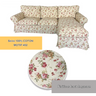 Housse canapé d'angle IKEA EKTORP 2 places + méridienne - motifs imprimés fleur