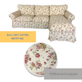 Housse canapé d'angle IKEA EKTORP 2 places + méridienne - motifs imprimés fleur