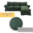 Housse canapé d'angle IKEA EKTORP  méridienne - Velours renforcé vert
