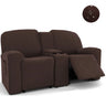 Housse canapé relax 2 places tablette centrale marron