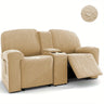 Housse canapé relax 2 places tablette centrale sable