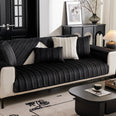 Housse de canapé luxe en velours épais renforcé noir Casaharmony