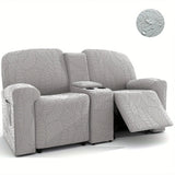 Housse de canapé relax 2 places avec tablette centrale argent