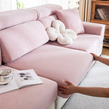 Housse de coussin de canapé renforcé velours côtelé rose