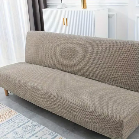 Housse pour canapé-lit, clic-clac, canapé sans accoudoirs taupe 