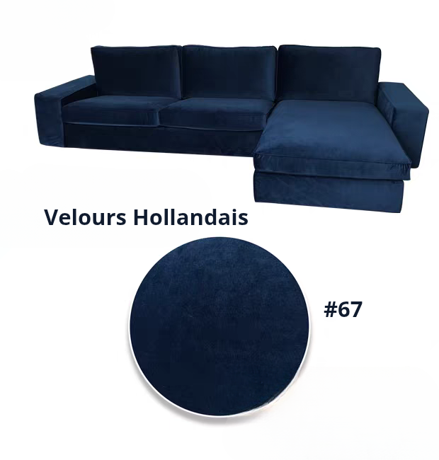 Housse pour canapé d'angle  méridienne  IKEA KIVIK velours bleue
