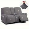Housse canapé relax 2 places console centrale velours damassé