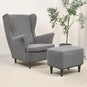 Housse pour fauteuil IKEA Strandmon et repose pieds gris clair 
