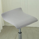 Housse pour tabouret de bar plat sans dossier argent