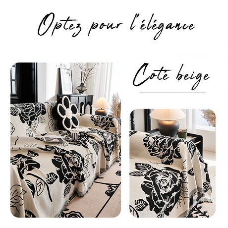 Jeté de canapé grande taille double beige