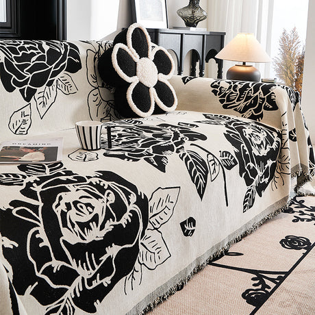 Jeté de canapé grande taille double face floral