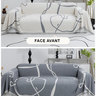  jété de canapé grande taille double face blanc gris