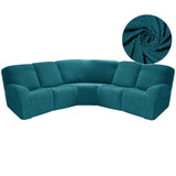 Housse canapé d'angle relax turquoise