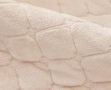 velours capitonnée beige matelassé