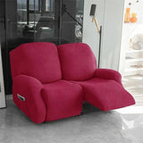 Housse canapé relax 2 places rose fushia velours damasé