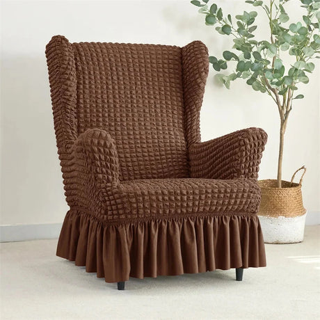 Housse pour fauteuil IKEA  Strandmon avec jupe marron