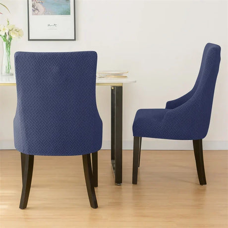 Housse pour chaise royale windsor vue de dos bleue marine