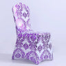 Housse de chaise mariage motif doré violet