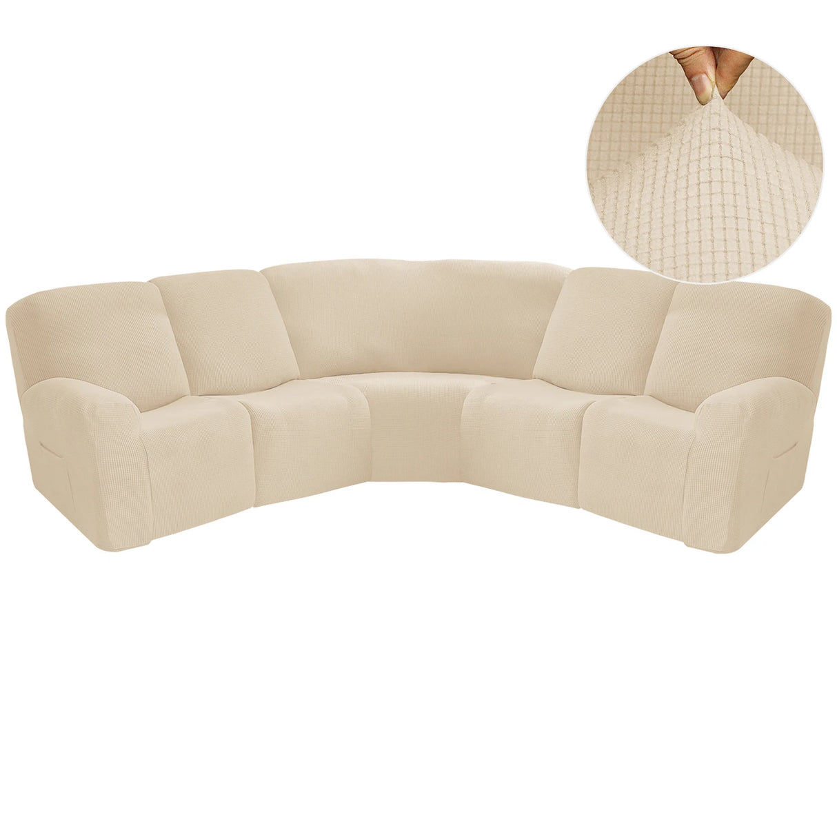 Housse canapé d'angle relax beige