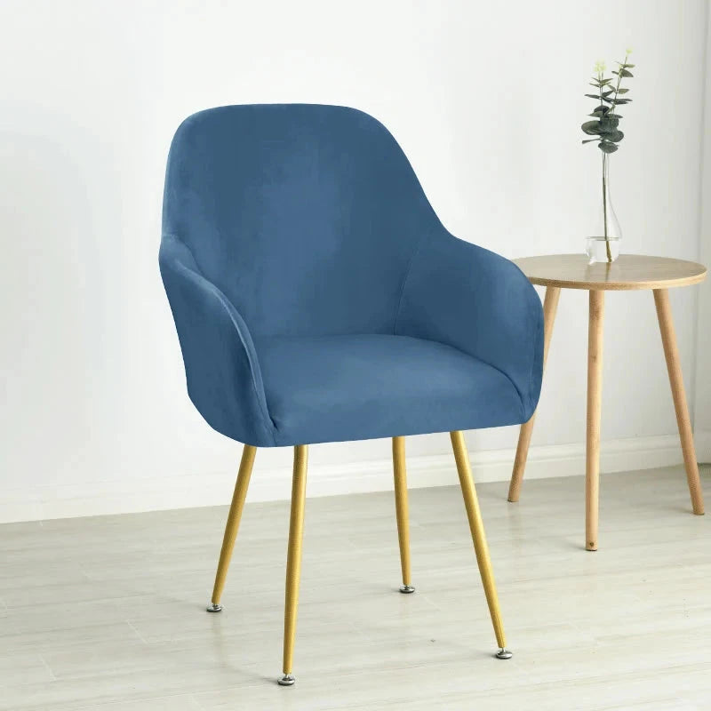 Housse fauteuil maison du monde arnold velours bleue