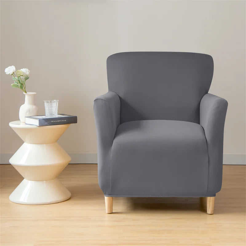 Housse pour fauteuil club en lycra imperméable gris