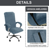 Housse pour fauteuil de bureau pur velours et fermeture éclair