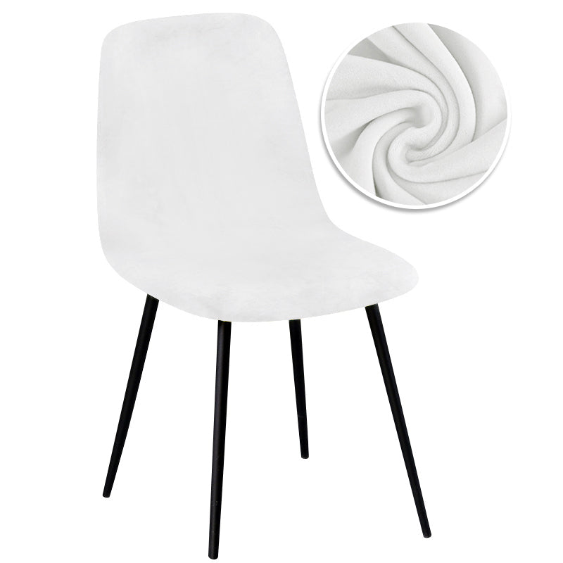 Housse de chaise scandinave petit dossier velours blanc