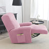 housse pour fauteuil relaxation velours 4 pièces rose