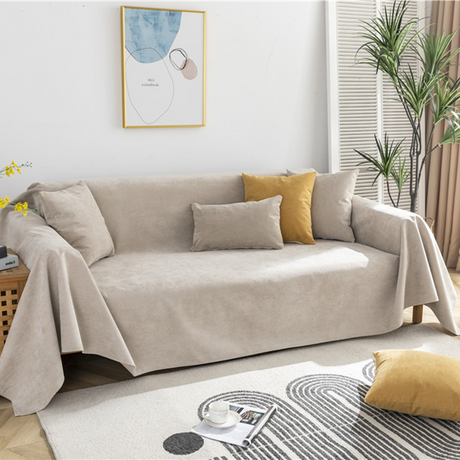 housse de canapé XXL imperméable, antidérapant anti griffes taupe