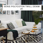 Copertina per divano angolare convertibile Ikea Friheten Polycoton Twill Denim