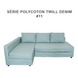 Copertina per divano angolare convertibile Ikea Friheten Polycoton Twill Denim