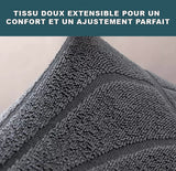 tissu extensible imperméable gris foncé hibiscus