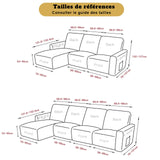 guide tailles Housse pour canapé relax avec méridienne