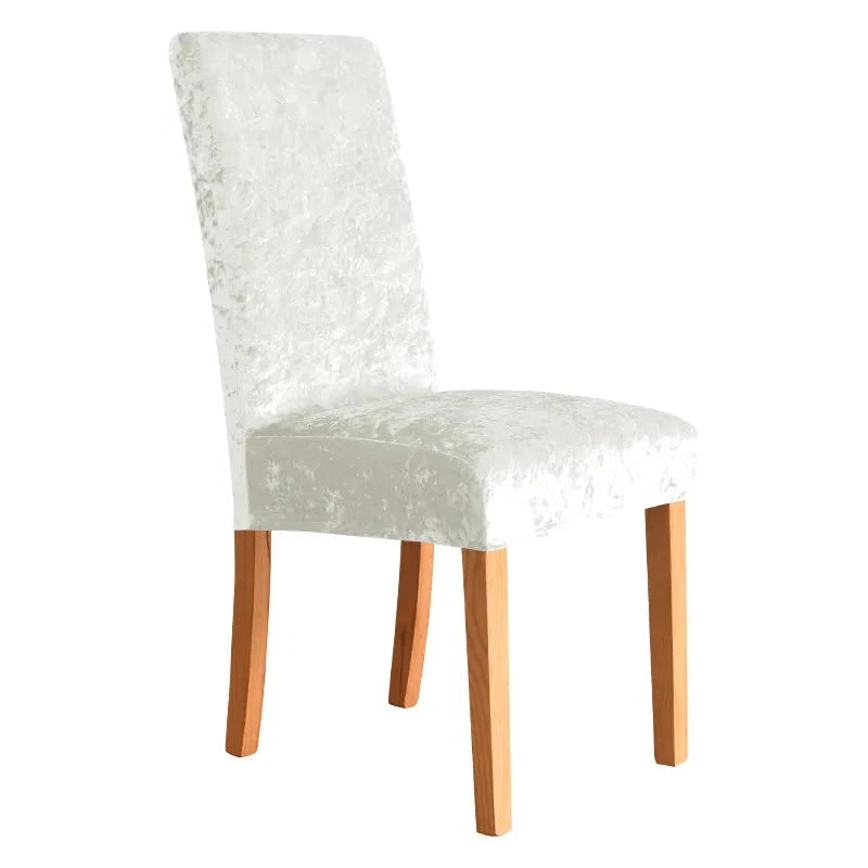 Housses de chaises extensibles velours brillant blanc