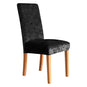 Housses de chaises extensibles velours brillant noir