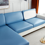 housses de coussins de canapé simili cuir bleue