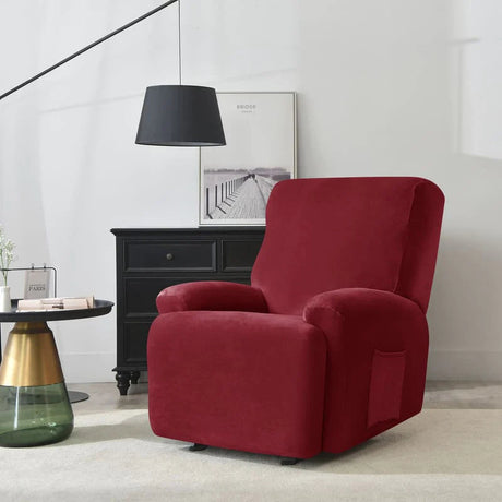 housse pour fauteuil relaxation bordeaux vue de profil