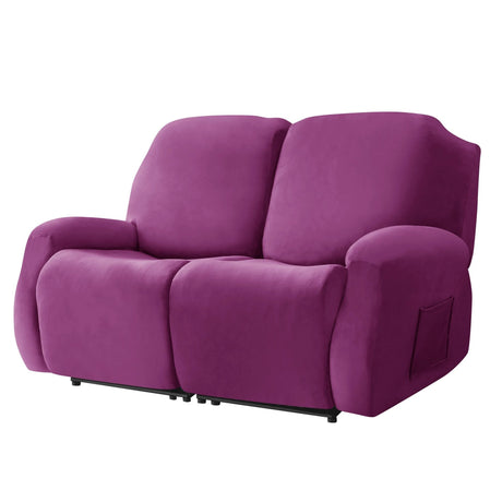 housse pour canapé relaxation 2 places velours violet