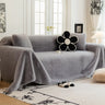jeté de canapé luxe grande taille en fourrure gris